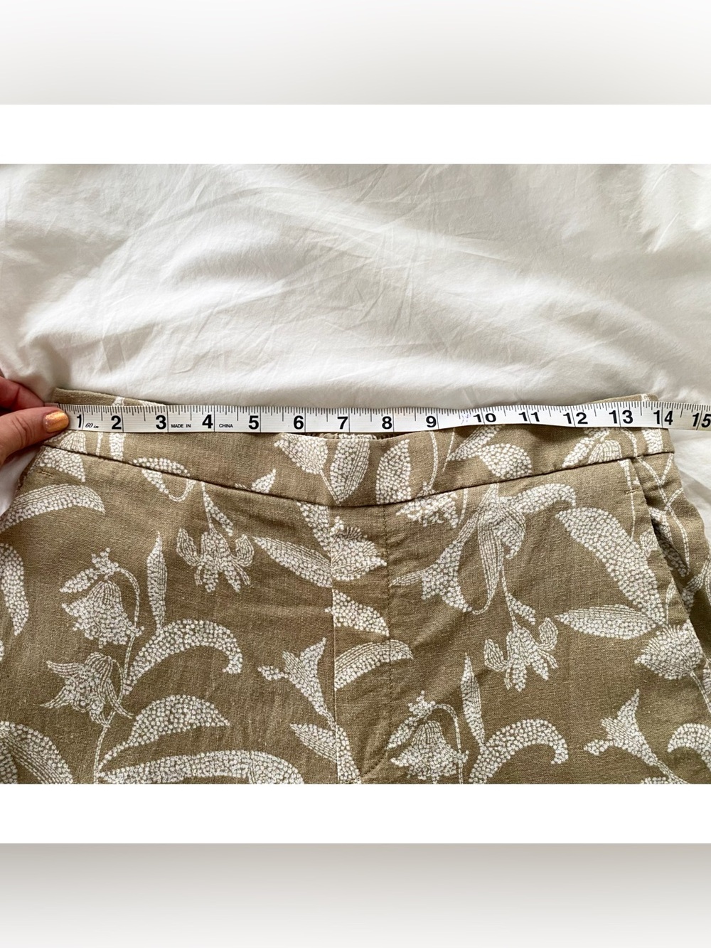 Banana Republic Linen Blend Floral Wide Leg Pants Small Tall Coastal Resort - Picture 5 of 8